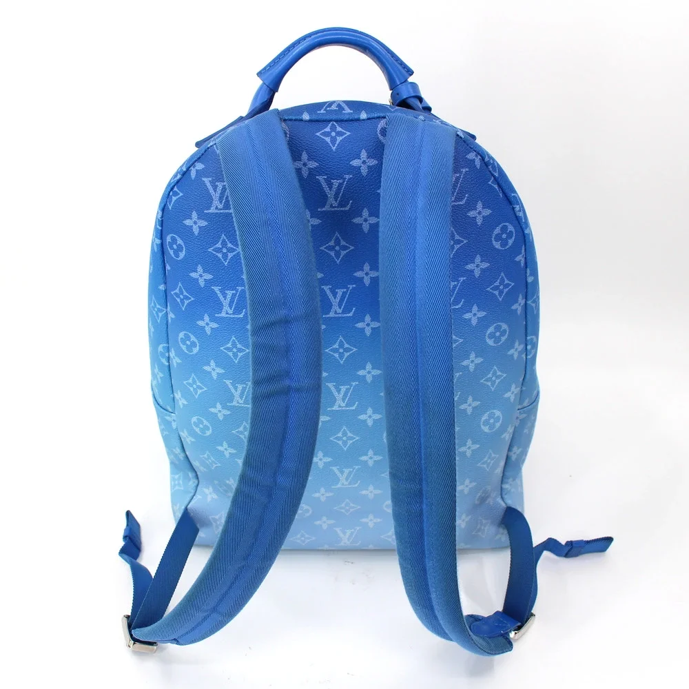 Louis Vuitton Blue Tonal White Monogram Cloud Backpack Coated Canvas Leather Bag